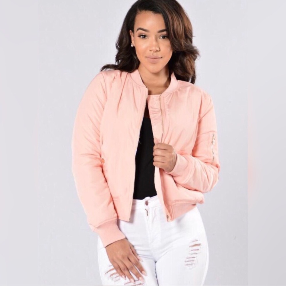 Fashion Nova Bomber Jacket - Pink